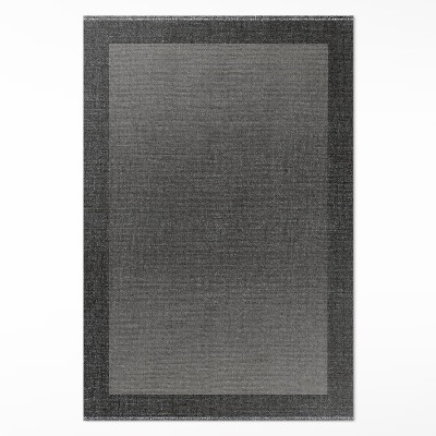 Tapis vinyle rectangulaire Tissu classique à cadre gris
