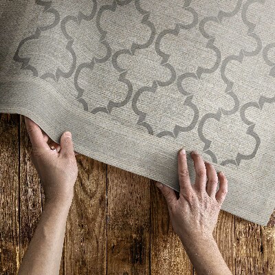 Tapis vinyle rectangulaire Tissu imitation arabesque au design marocain