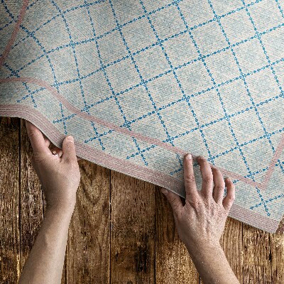 Tapis vinyle Tissu imitation lignes bleues régulières