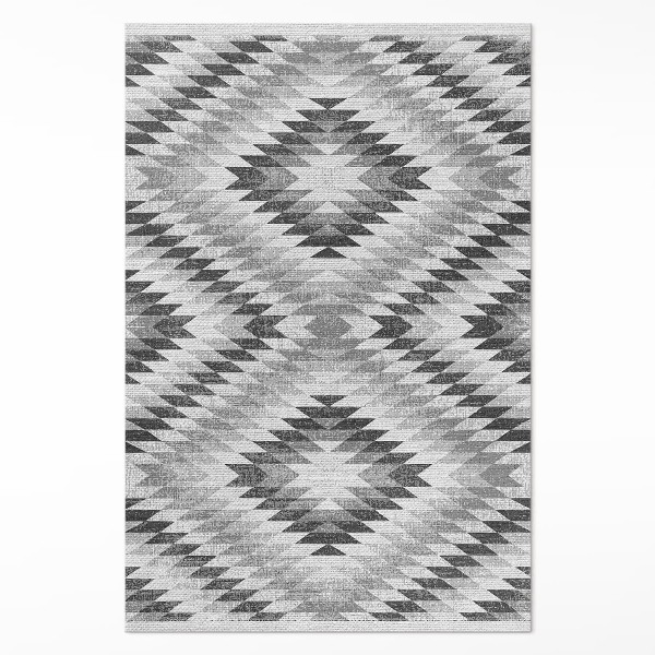 Tapis vinyle Tissu imitation motif géométrique gris