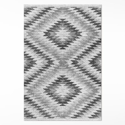 Tapis vinyle Tissu imitation motif géométrique gris