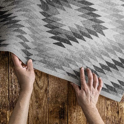 Tapis vinyle Tissu imitation motif géométrique gris