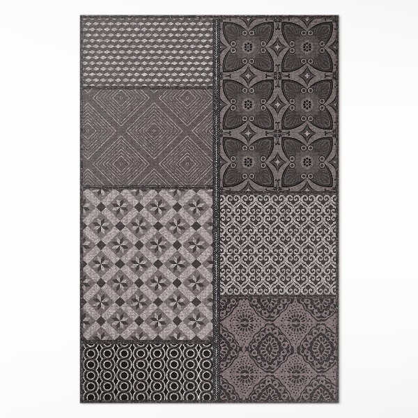Tapis vinyle rectangulaire Une combinaison de différents motifs, tissu imitation