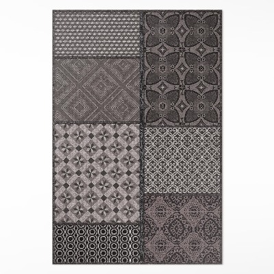 Tapis vinyle rectangulaire Une combinaison de différents motifs, tissu imitation