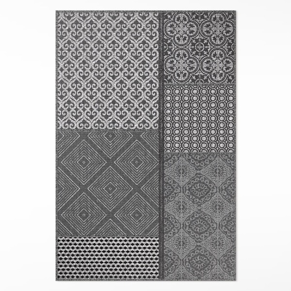 Tapis vinyle Mélange de différents motifs de tissu imitation