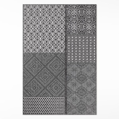 Tapis vinyle Mélange de différents motifs de tissu imitation