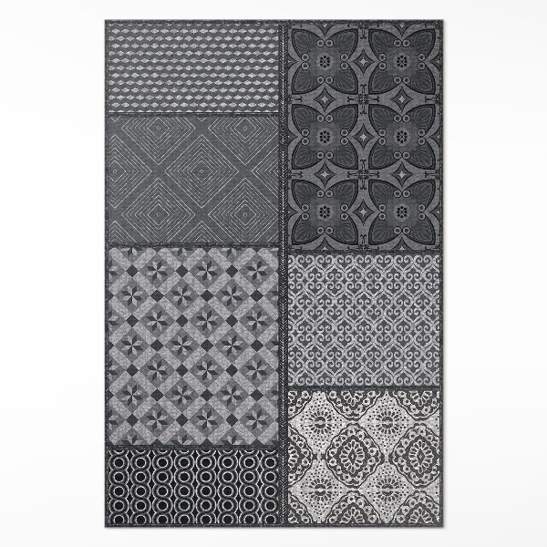 Tapis vinyle rectangulaire Un mélange de motifs, imitation tissu