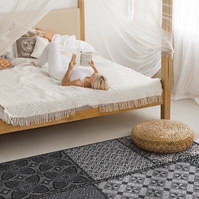 Tapis vinyle rectangulaire Un mélange de motifs, imitation tissu