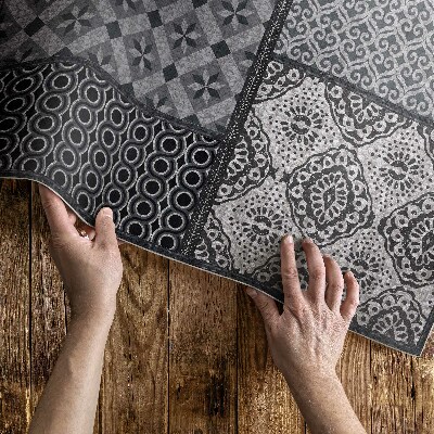 Tapis vinyle rectangulaire Un mélange de motifs, imitation tissu