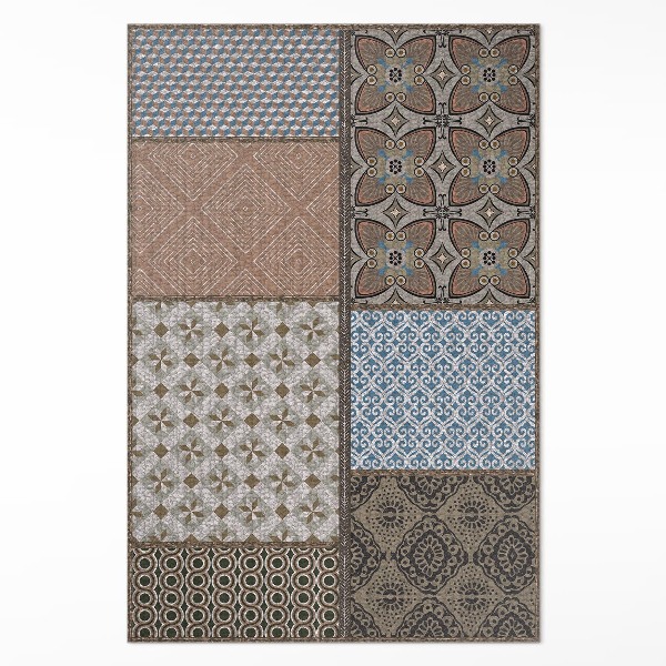 Tapis vinyle Mélange de motifs, imitation tissu