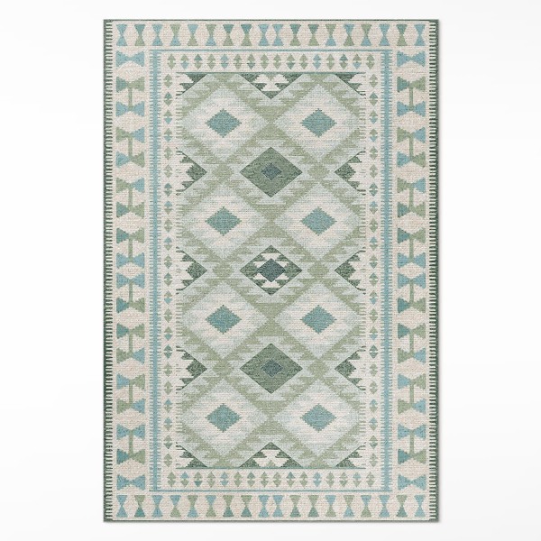 Tapis vinyle rectangulaire Tissu imitation losanges verts