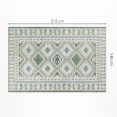 Tapis vinyle rectangulaire Tissu imitation losanges verts