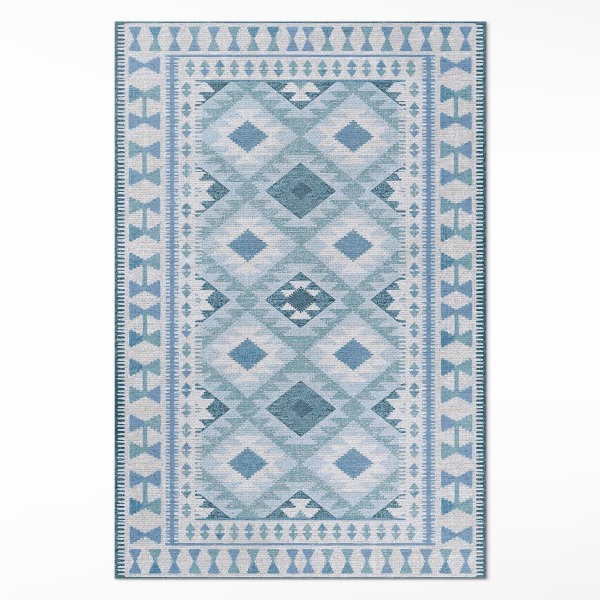 Tapis vinyle rectangulaire Tissu imitation diamants bleus