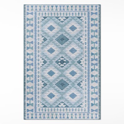 Tapis vinyle rectangulaire Tissu imitation diamants bleus