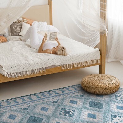 Tapis vinyle rectangulaire Tissu imitation diamants bleus