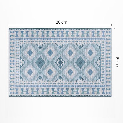 Tapis vinyle rectangulaire Tissu imitation diamants bleus