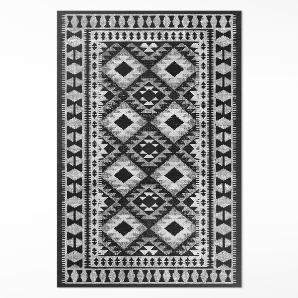 Tapis vinyle Tissu imitation losanges noirs