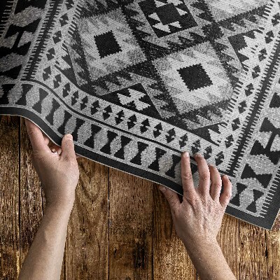 Tapis vinyle Tissu imitation losanges noirs