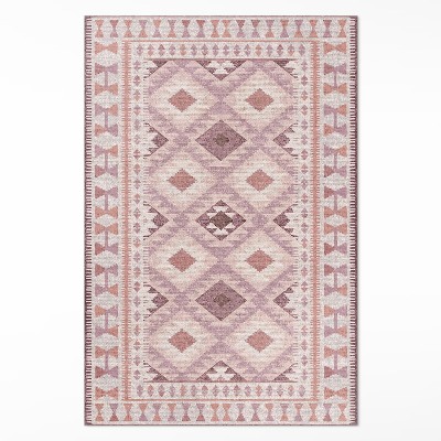 Tapis vinyle rectangulaire Tissu imitation diamant rose pâle