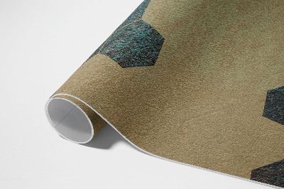 Tapis vinyle rectangulaire Hexagones en béton au design moderne