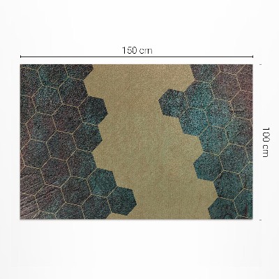 Tapis vinyle rectangulaire Hexagones en béton au design moderne