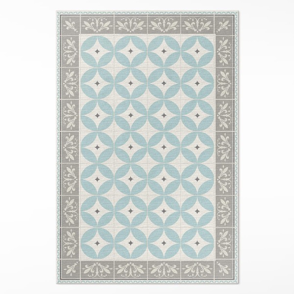 Tapis vinyle rectangulaire Mosaïque tendance pastel carreaux et cercles