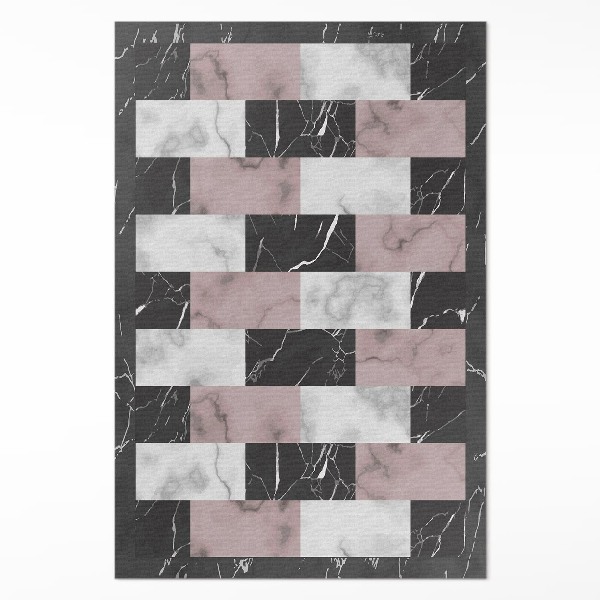 Tapis vinyle rectangulaire Mosaïque tendance en cube de marbre