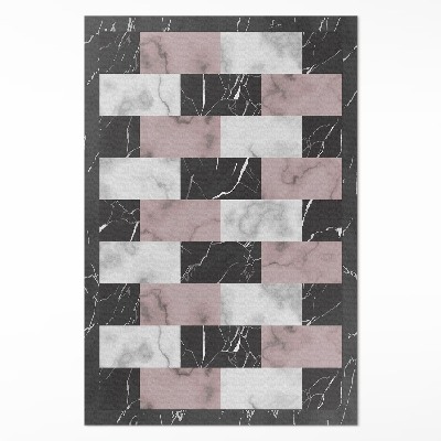 Tapis vinyle rectangulaire Mosaïque tendance en cube de marbre