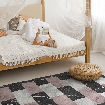 Tapis vinyle rectangulaire Mosaïque tendance en cube de marbre