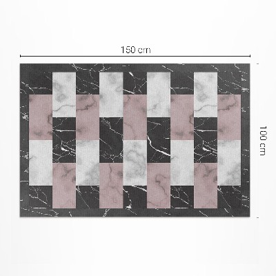 Tapis vinyle rectangulaire Mosaïque tendance en cube de marbre