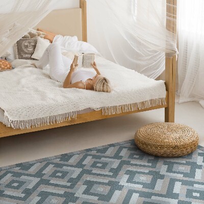 Tapis vinyle rectangulaire Géométrie aztèque dans un style bohème vintage