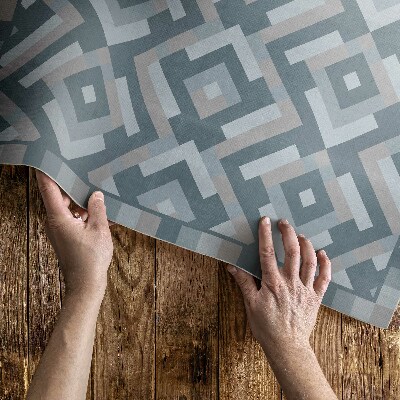 Tapis vinyle rectangulaire Géométrie aztèque dans un style bohème vintage