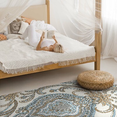 Tapis vinyle rectangulaire Motif végétal décoratif de fleurs orientales