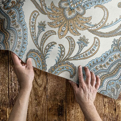 Tapis vinyle rectangulaire Motif végétal décoratif de fleurs orientales