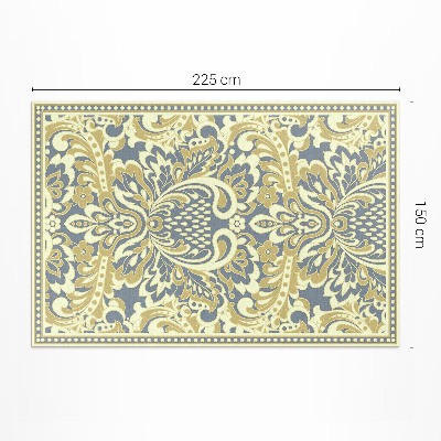 Tapis vinyle rectangulaire Ornement végétal à fleurs exotiques