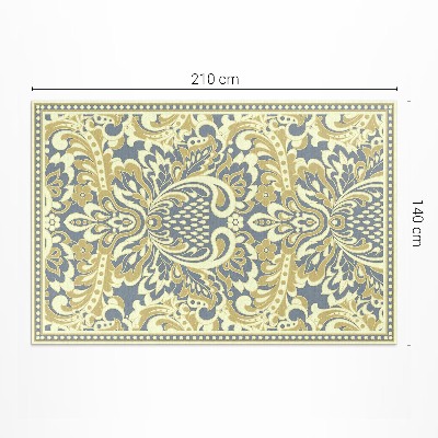 Tapis vinyle rectangulaire Ornement végétal à fleurs exotiques