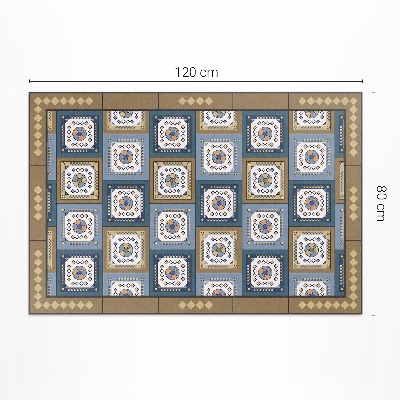 Tapis vinyle rectangulaire Motif de cube géométrique de style rétro