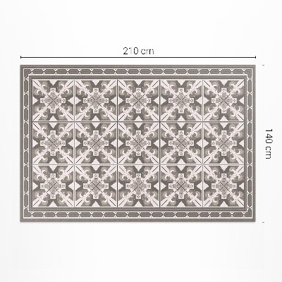 Tapis vinyle rectangulaire Carreaux décorés de losanges géométriques
