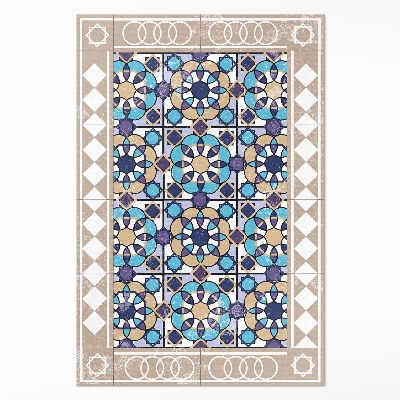 Tapis vinyle rectangulaire Carreaux en losanges, carreaux usés
