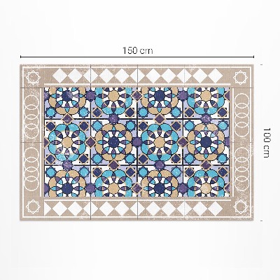 Tapis vinyle rectangulaire Carreaux en losanges, carreaux usés