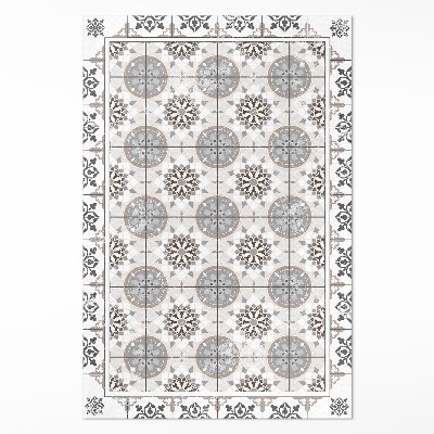 Tapis vinyle rectangulaire Mosaïque ornementale de cercles floraux