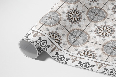 Tapis vinyle rectangulaire Mosaïque ornementale de cercles floraux