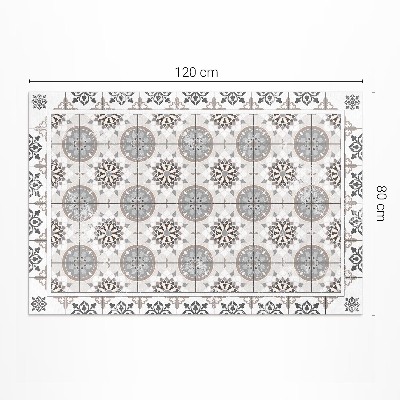 Tapis vinyle rectangulaire Mosaïque ornementale de cercles floraux