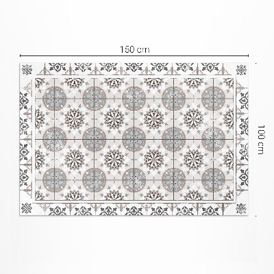 Tapis vinyle rectangulaire Mosaïque ornementale de cercles floraux