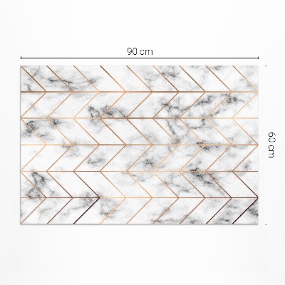 Tapis vinyle rectangulaire Lignes modernes en marbre à chevrons