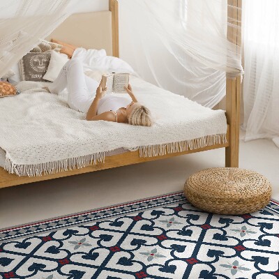 Tapis vinyle Carreaux décoratifs en losange floral