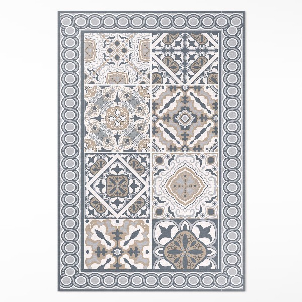 Tapis vinyle rectangulaire Mosaïque décorative en carreaux et tresses