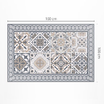 Tapis vinyle rectangulaire Mosaïque décorative en carreaux et tresses