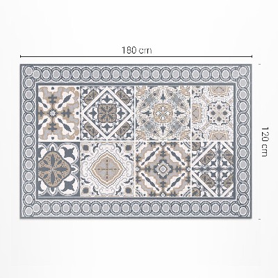 Tapis vinyle rectangulaire Mosaïque décorative en carreaux et tresses