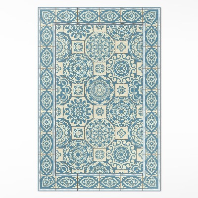 Tapis vinyle rectangulaire Carreaux décoratifs à géométrie grecque